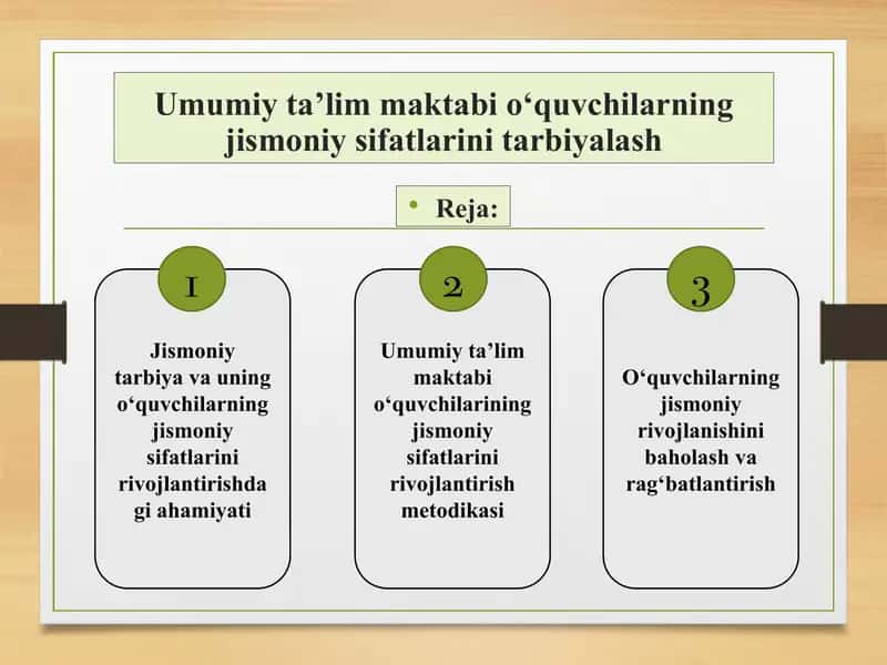 Umumiy ta’lim maktabi o‘quvchilarning jismoniy sifatlarini tarbiyalash