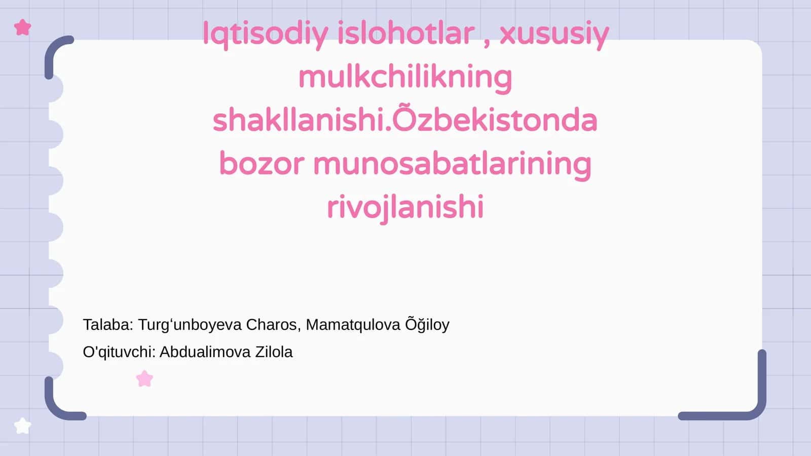 Iqtisodiy Islohotlarning Asosiy Maqsadlari