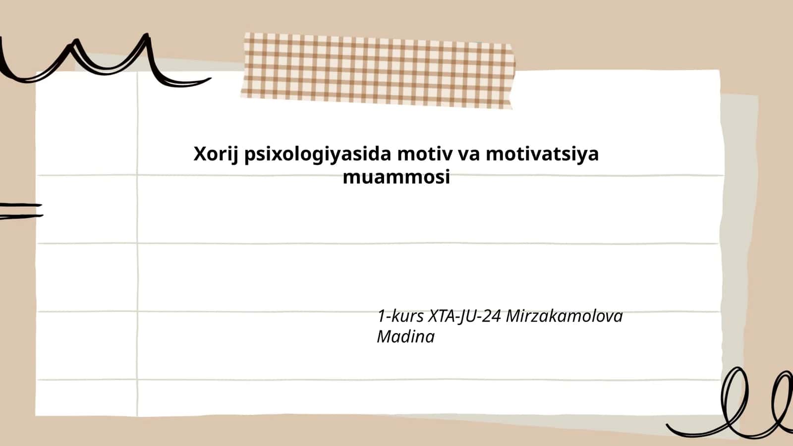 Xorij psixologiyasida motiv va motivatsiya muammosi