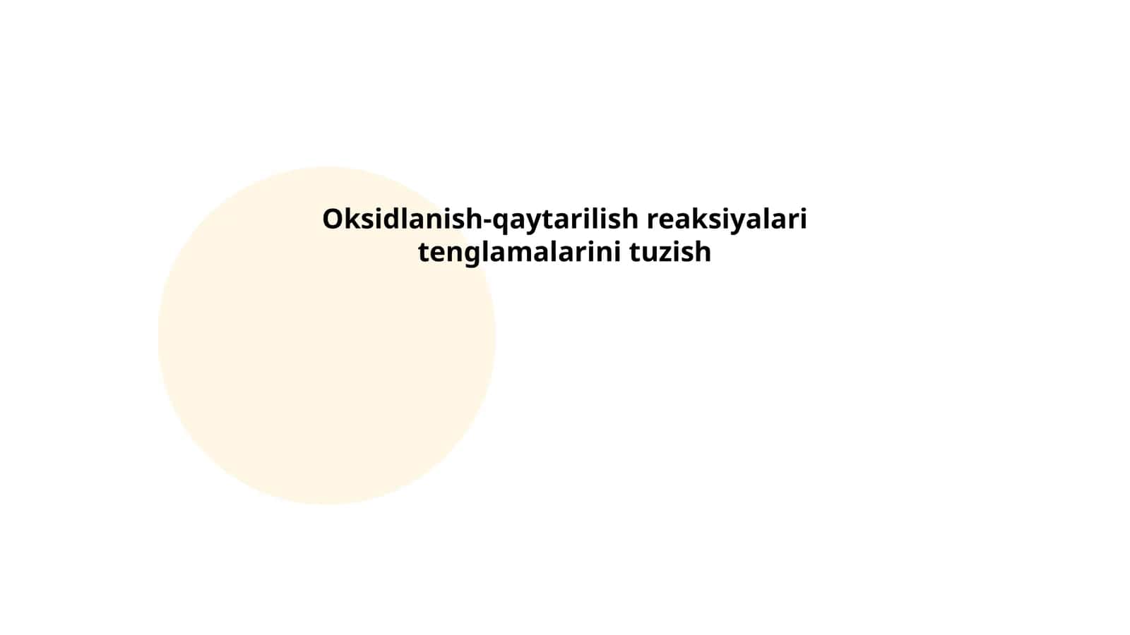 Oksidlanish-qaytarilish reaksiyalarini tuzish