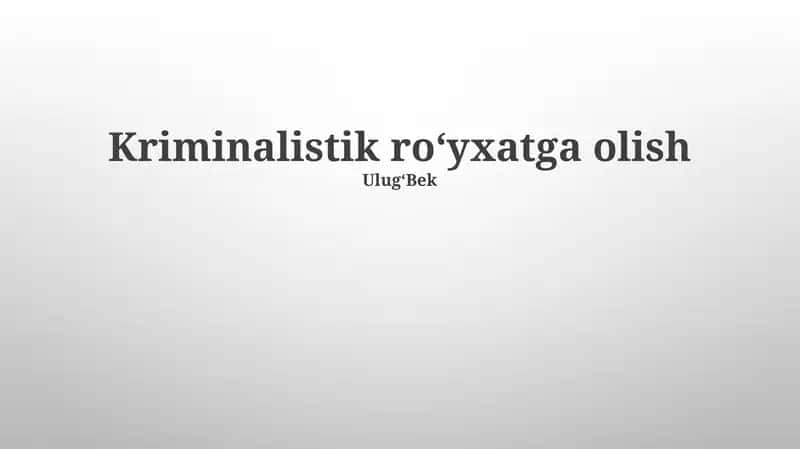 Sud-tibbiy ro'yxatga olish