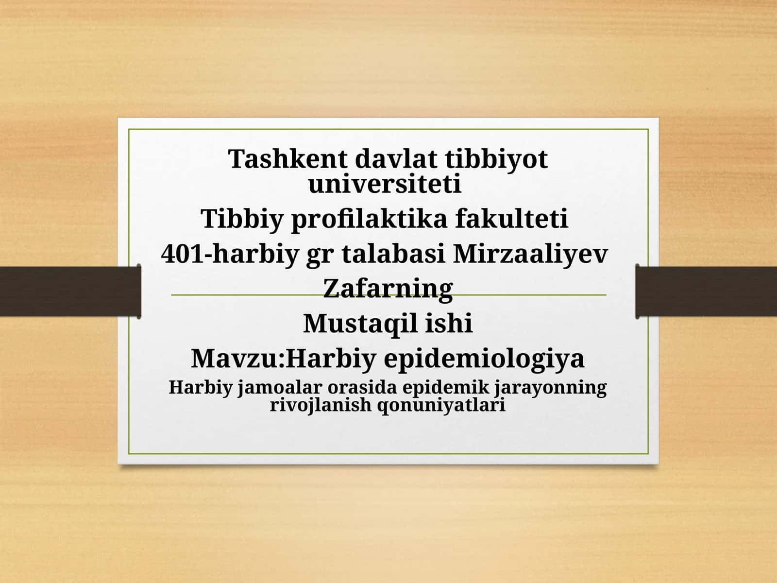 Tibbiy epidemiologiya