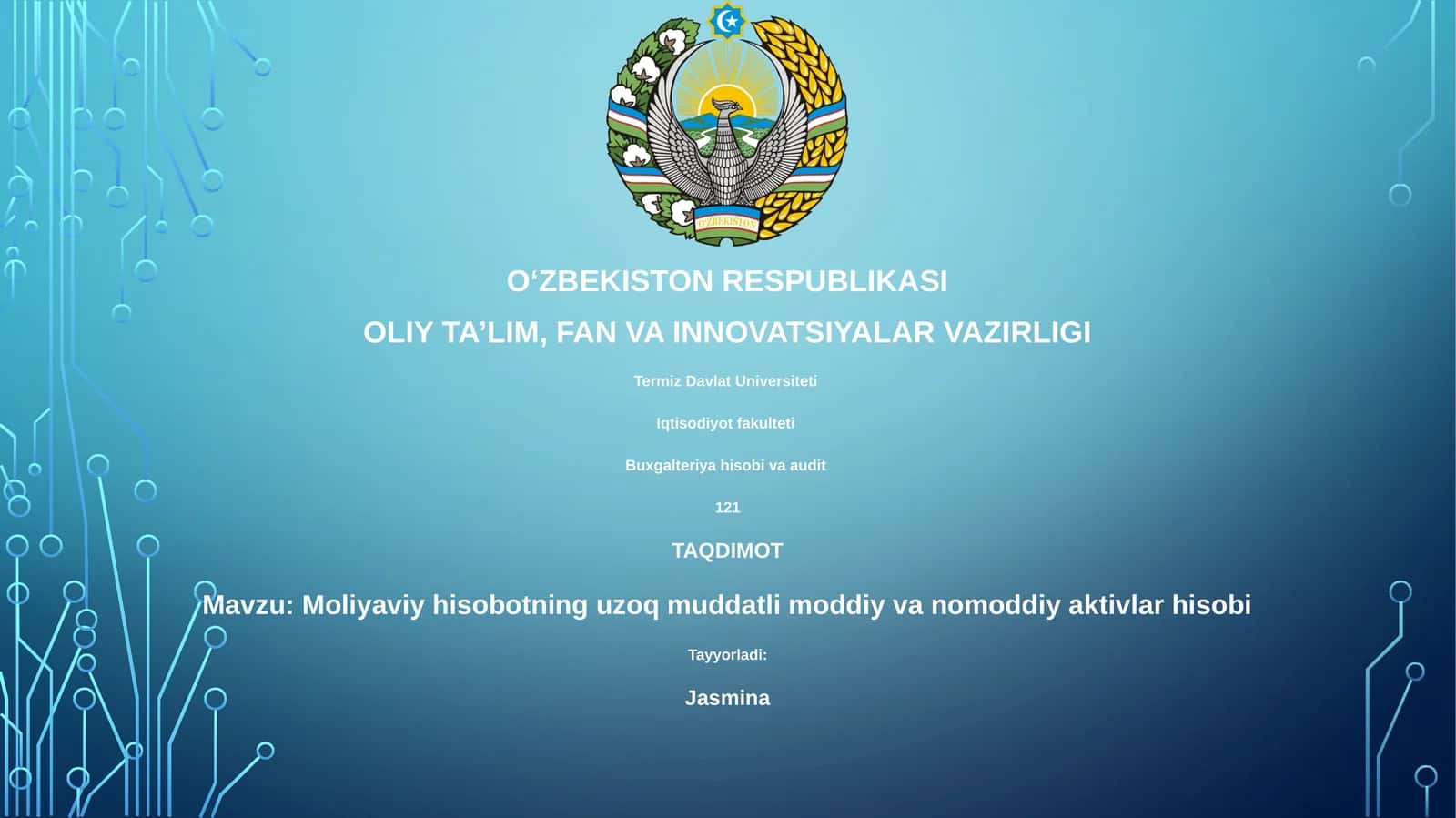 Uzoq muddatli moddiy aktivlarni hisoblash