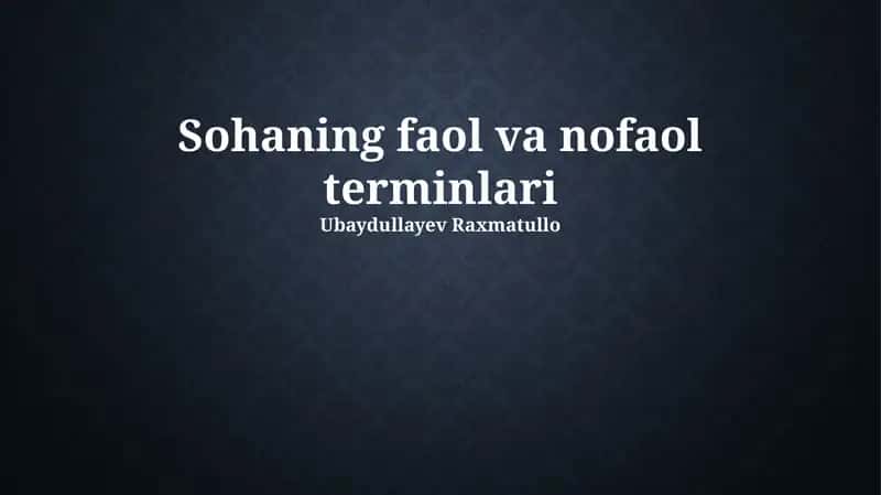 Faol va Passiv Atamalarning Qo‘llanilishi