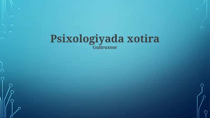 Psixologiyada xotira