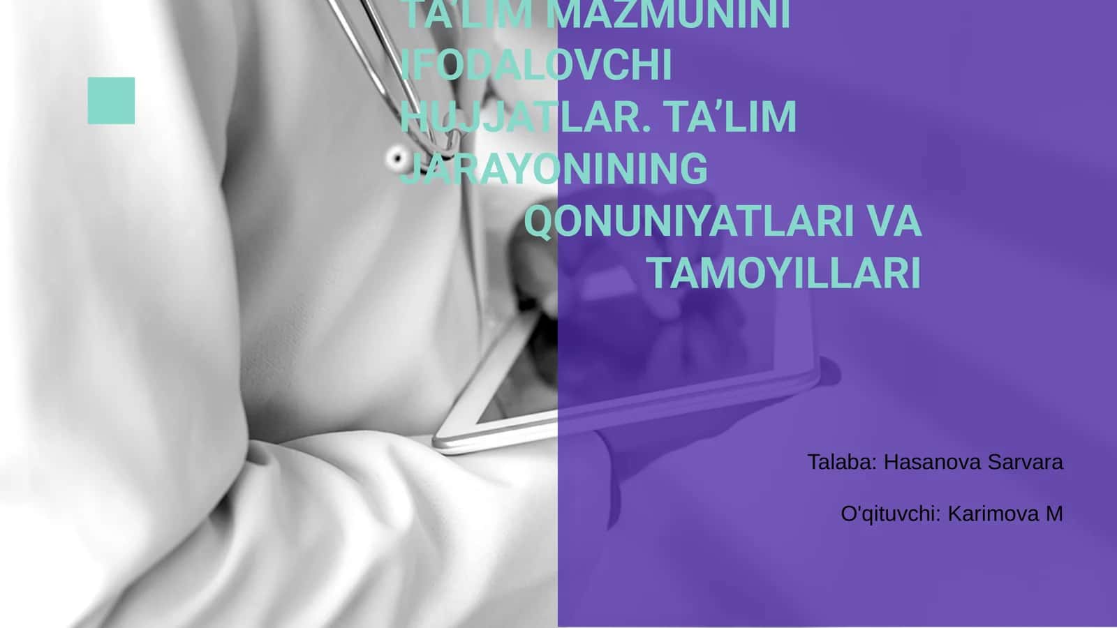 Ta’lim mazmunini Ifodalovchi hujjatlar