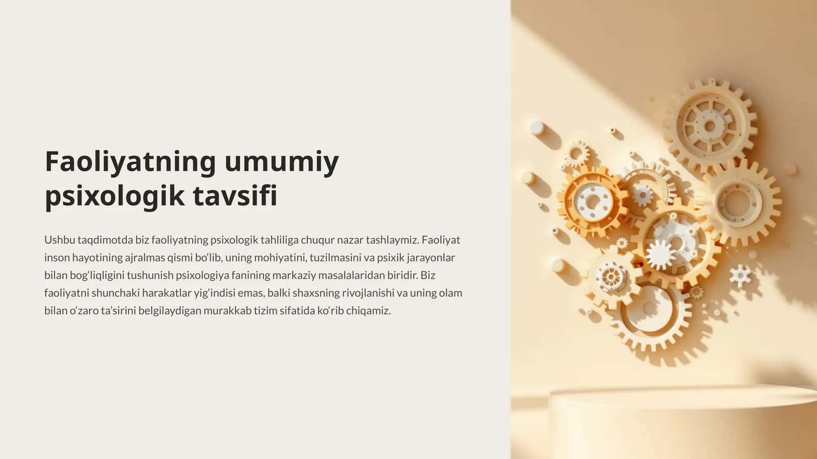 Faoliyatning umumiy psixologik tavsifi