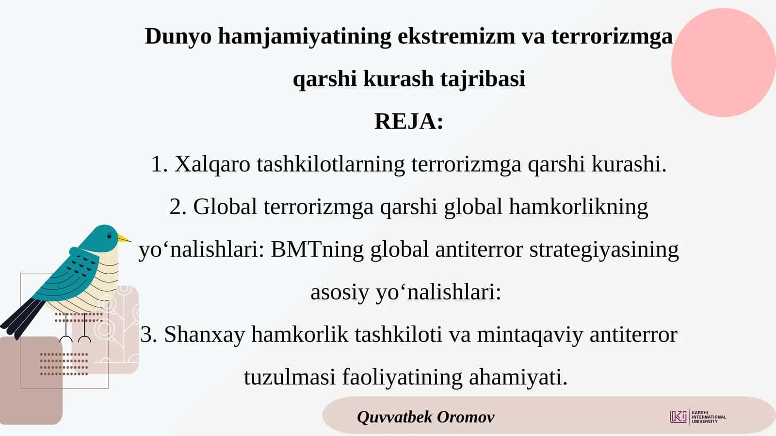 Dunyo hamjamiyatining ekstremizm va terrorizmga qarshi kurash tajribasi