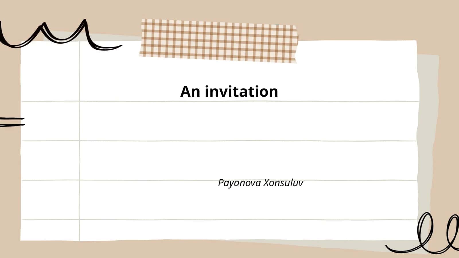 Plan: Types of Invitations (Formal vs Informal)