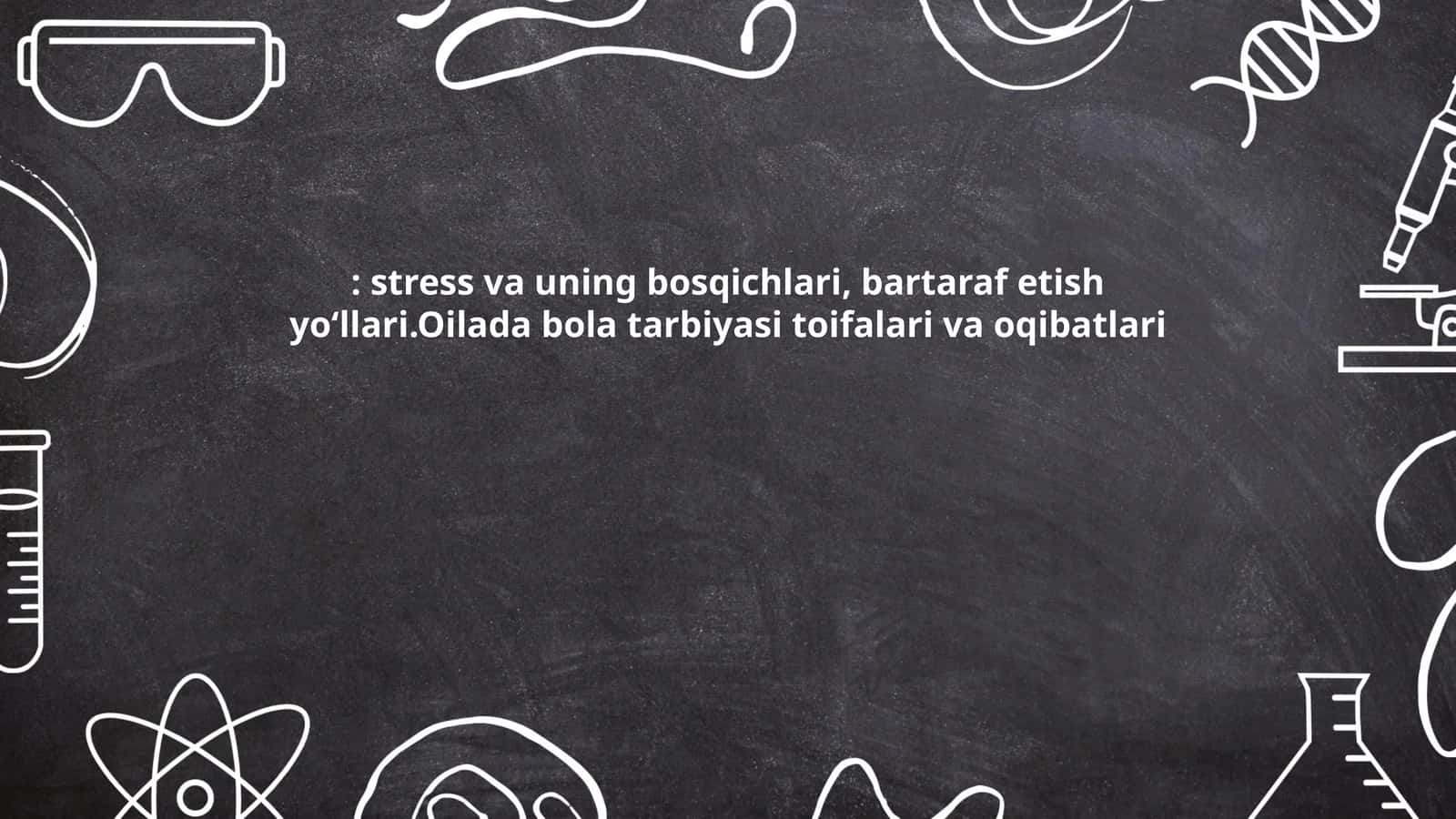 Information about stress, its psychological and physical signs, development stages in parenting