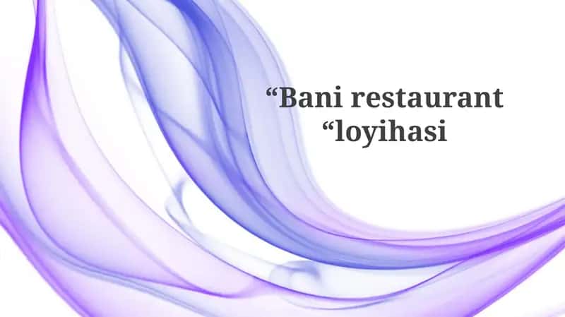 Bani restaurant loyihasi