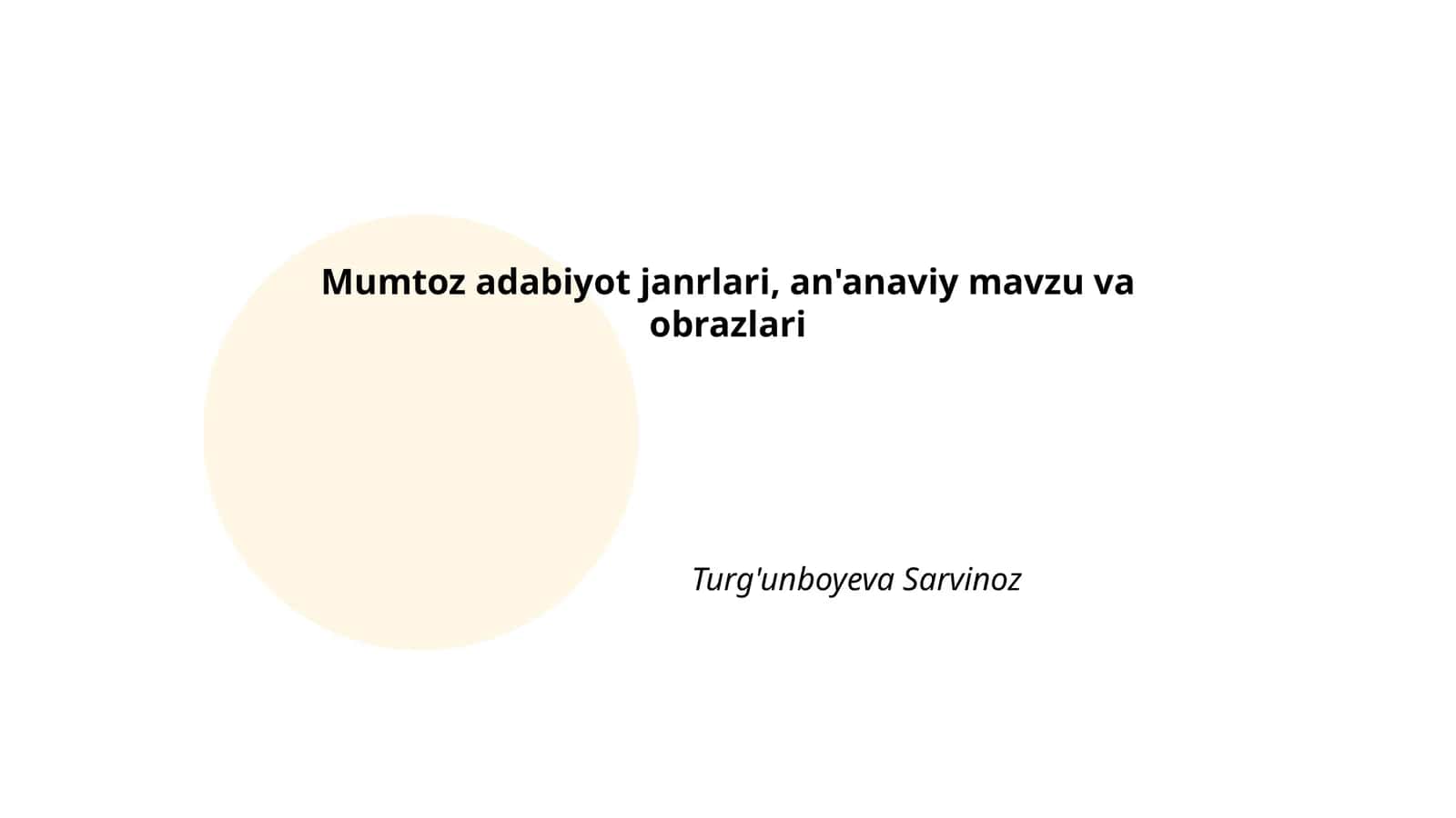 Mumtoz adabiyot janrlari, an'anaviy mavzu va obrazlari