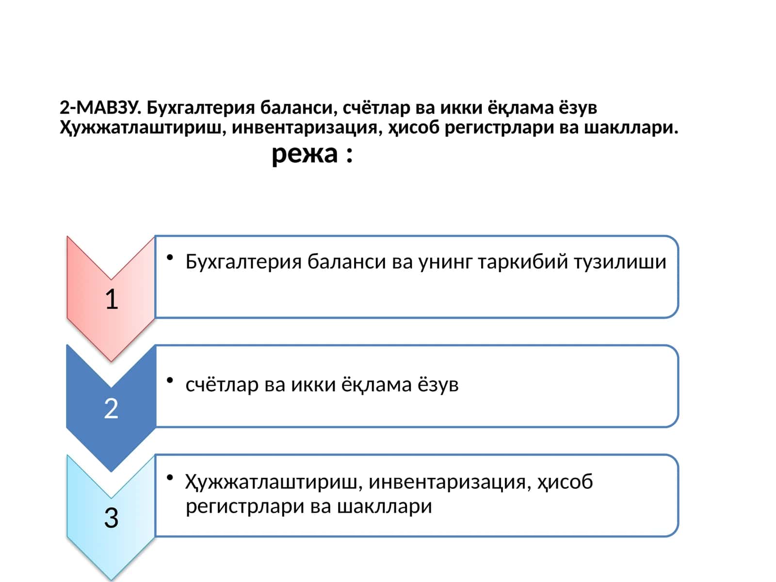 Бухгалтерия баланси, счётлар ва икки ёқлама ёзув