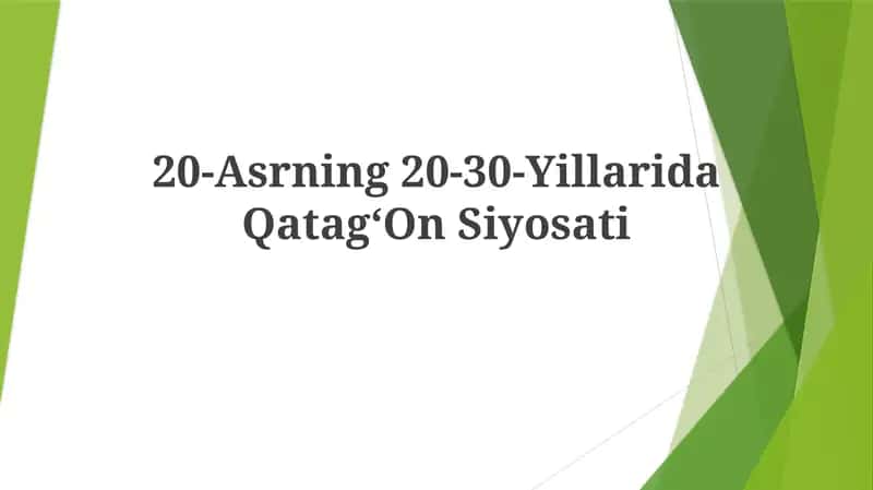 Stalinist Repression: 1920s and 1930s Soviet Union (20-Asrning 20-30-Yillarida QatagʻOn Siyosati)
