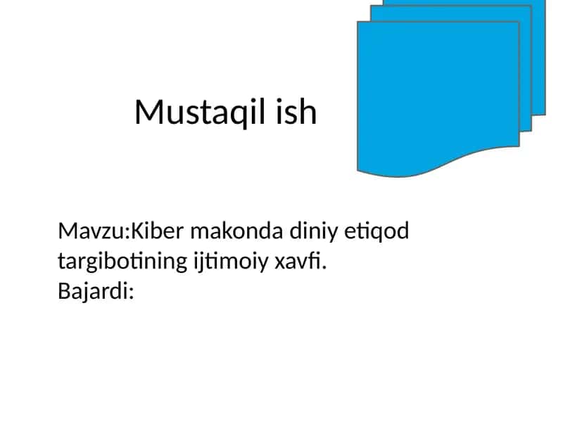 Kiber makonda diniy etiqod targibotining ijtimoiy xavfi