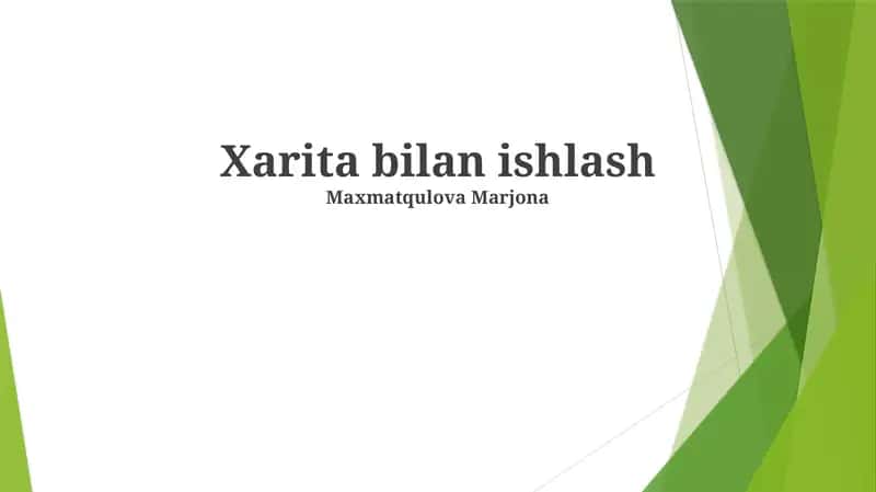 Xarita bilan ishlash
