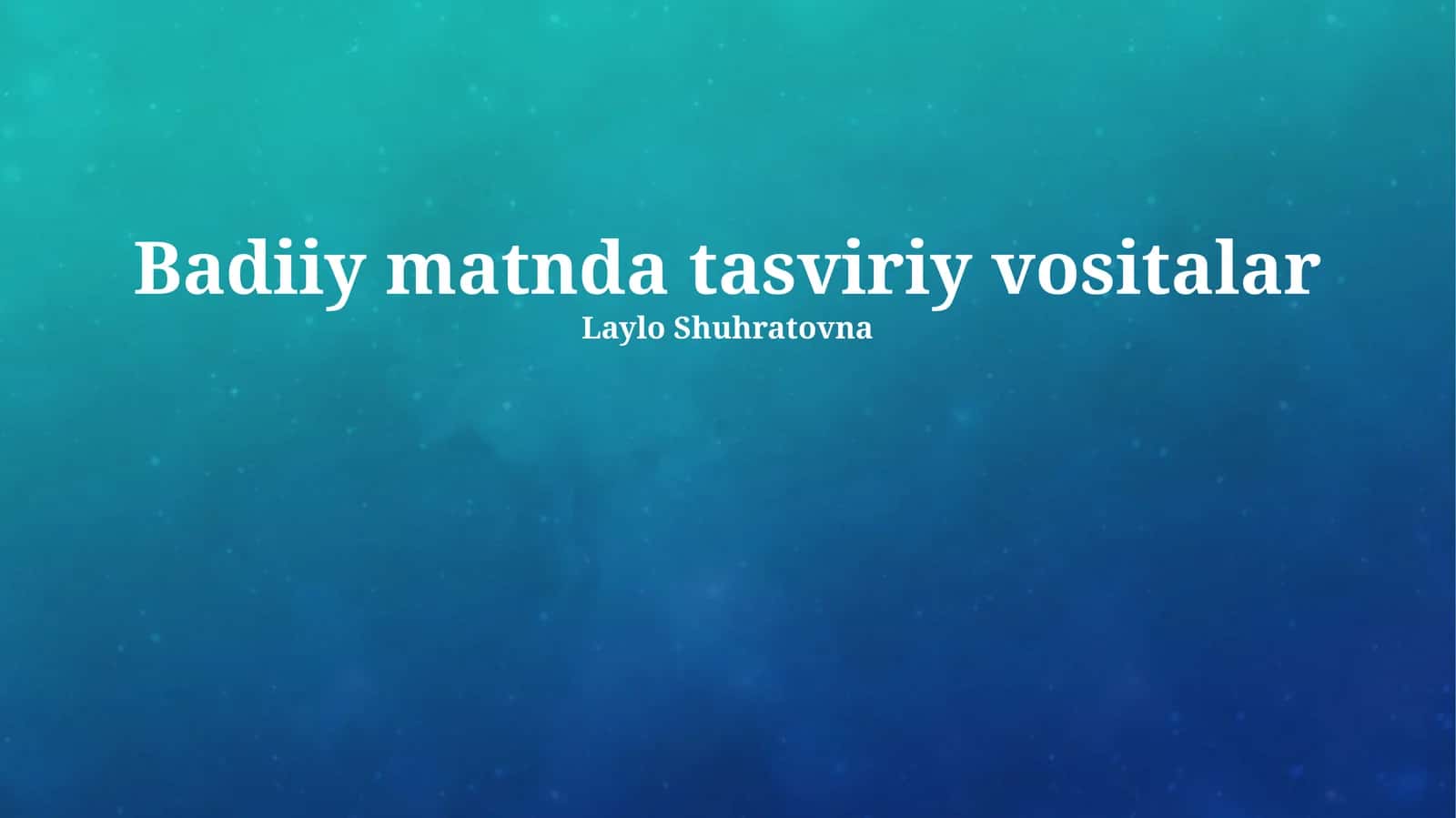 Adabiy Asarlarda Majozlarning Vazifasi