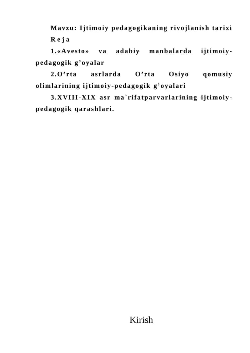 Ijtimoiy pedagogikaning rivojlanish tarixi