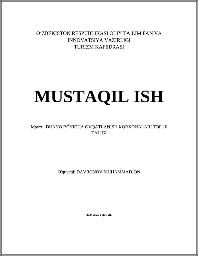 Dunyodagi eng mashhur restoranlar