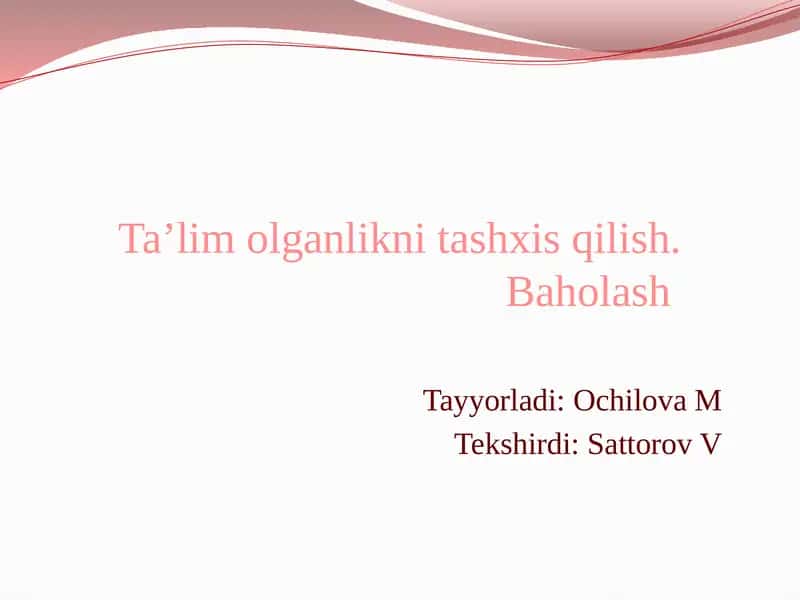 Tashxis qilish