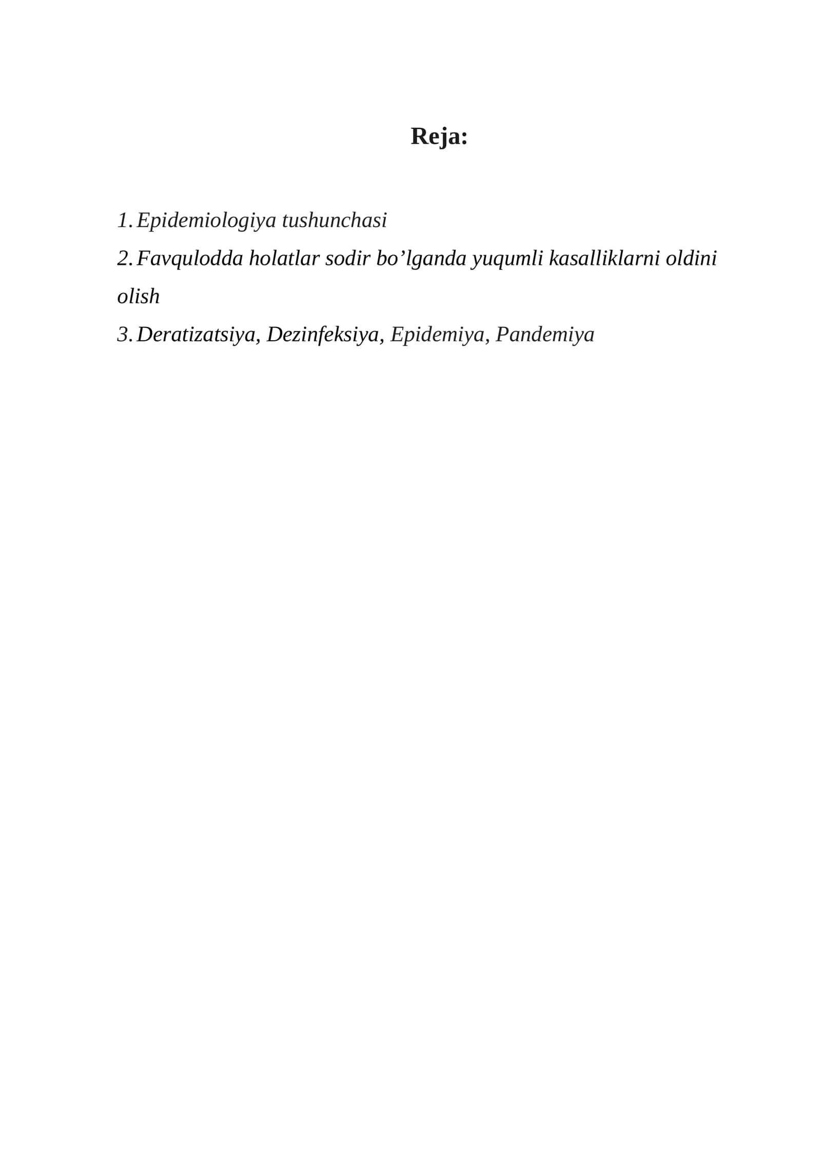 Epidemiologiya tushunchasi