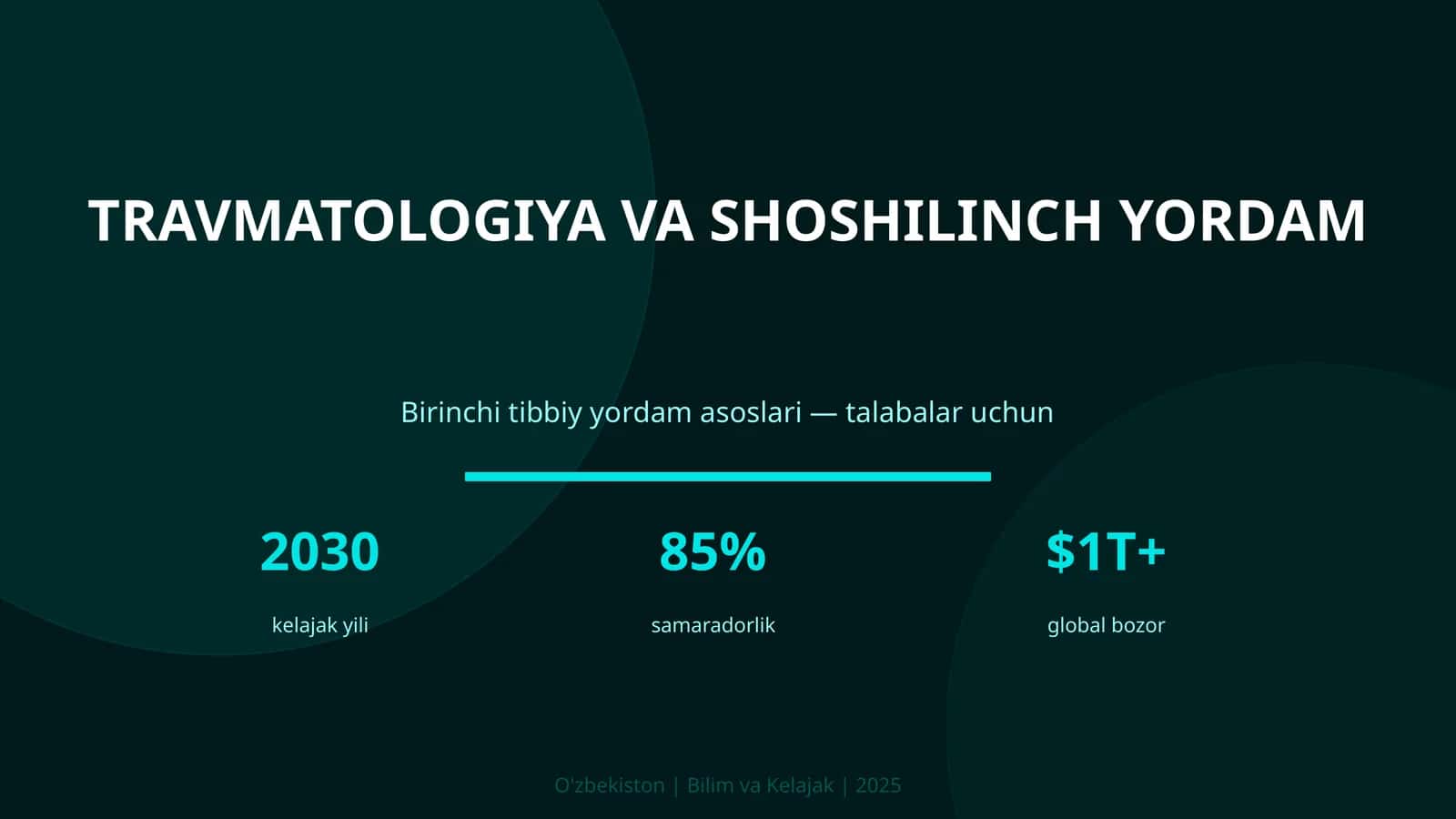 Travmatologiya va shoshilinch yordam