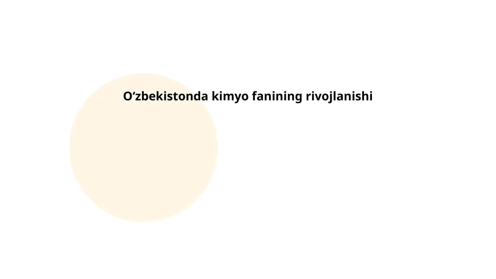 O‘zbekistonda kimyo fanining rivojlanishi