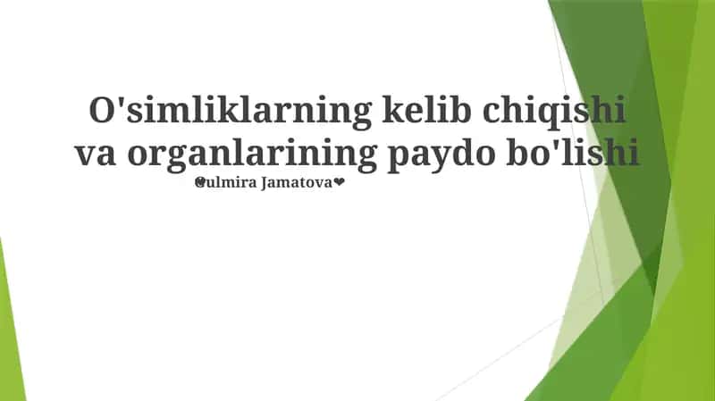 Meristemalar: O'sish Dvigatellari