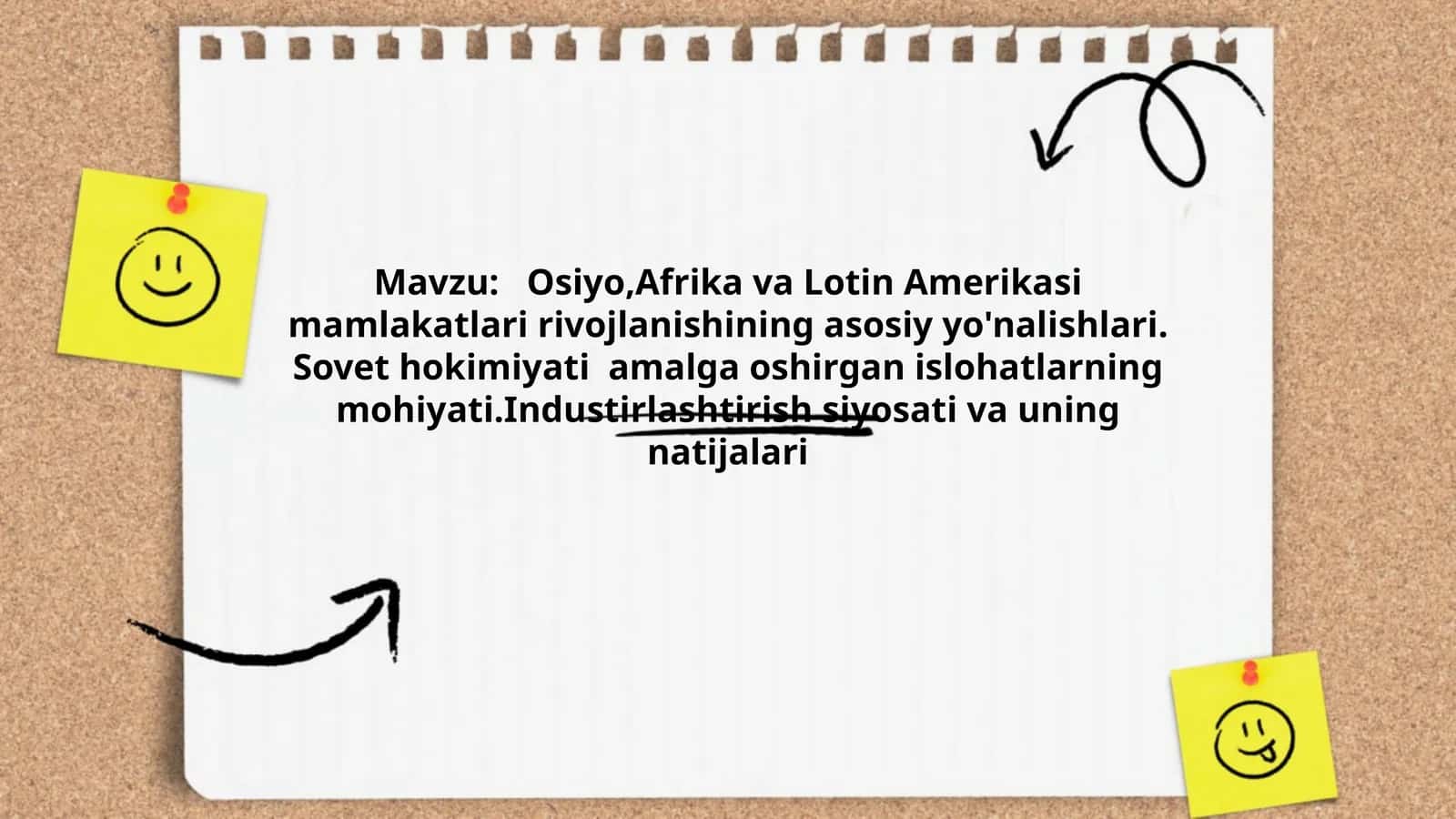 Osiyo, Afrika va Lotin Amerikasi mamlakatlari rivojlanishining asosiy yo'nalishlari