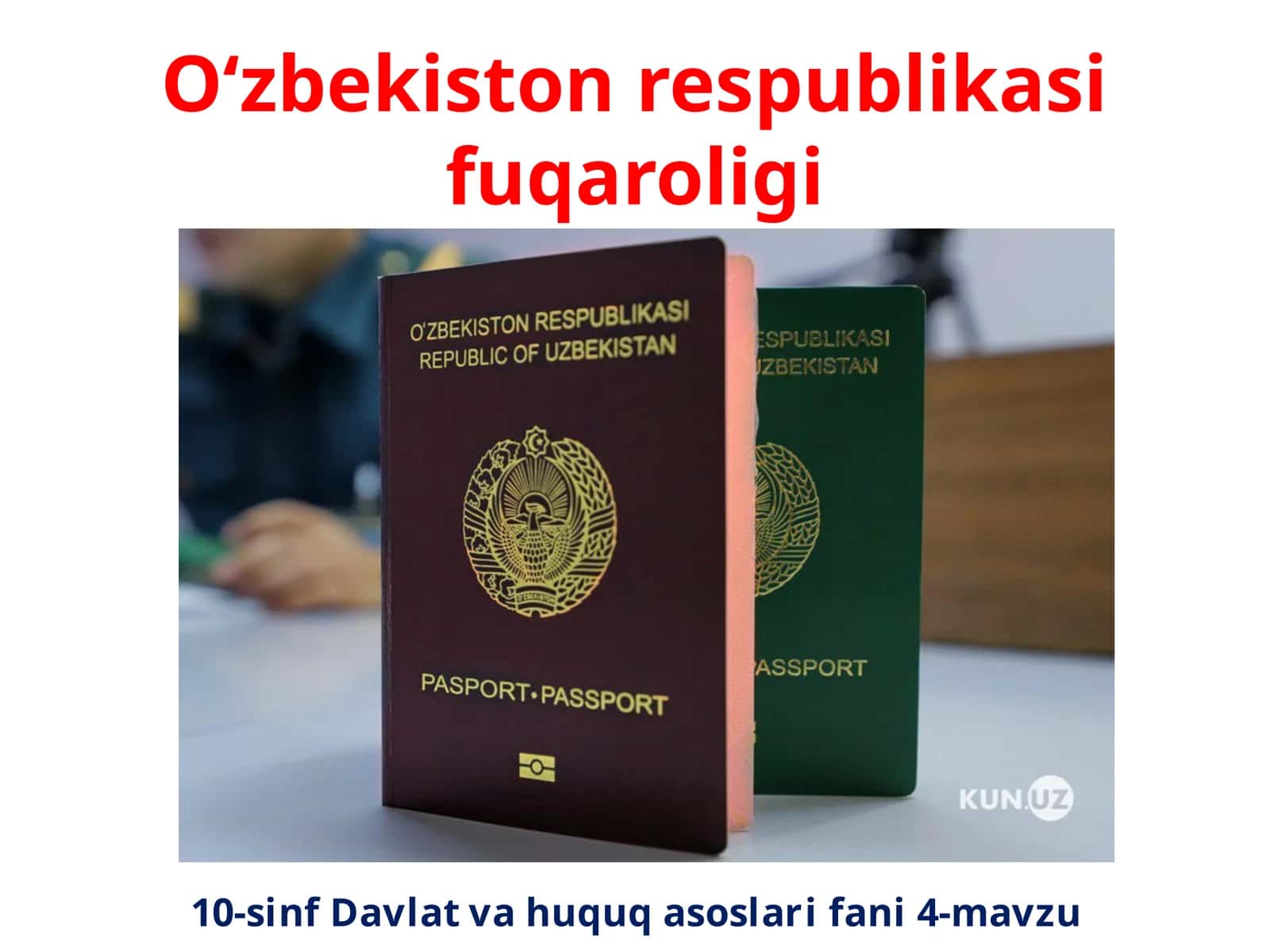 10-sinf Davlat va huquq asoslari fanlari 4-mavzu