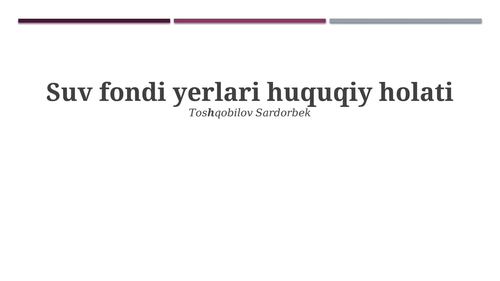 Yer uchastkalarining huquqiy maqomi