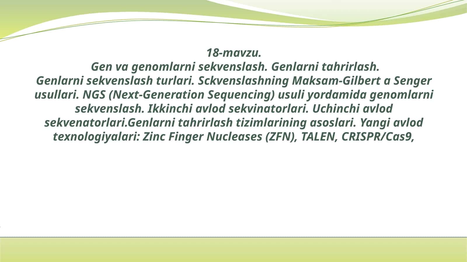 Gen va genomlarni sekvenslash