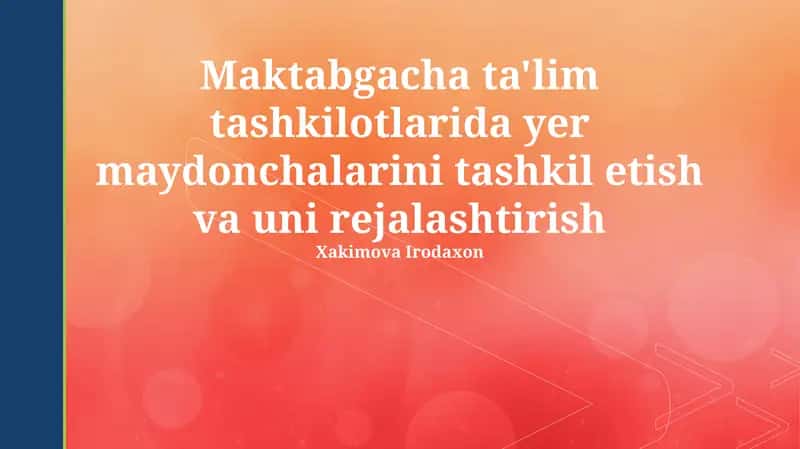 O'yin maydonchalari tashkil etish