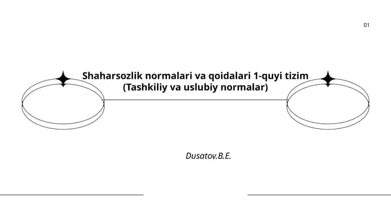 Shaharsozlik normalari va qoidalari 1-quyi tizim (Tashkiliy va uslubiy normalar)