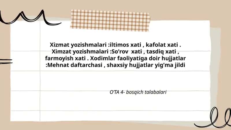 Xizmat yozishmalari