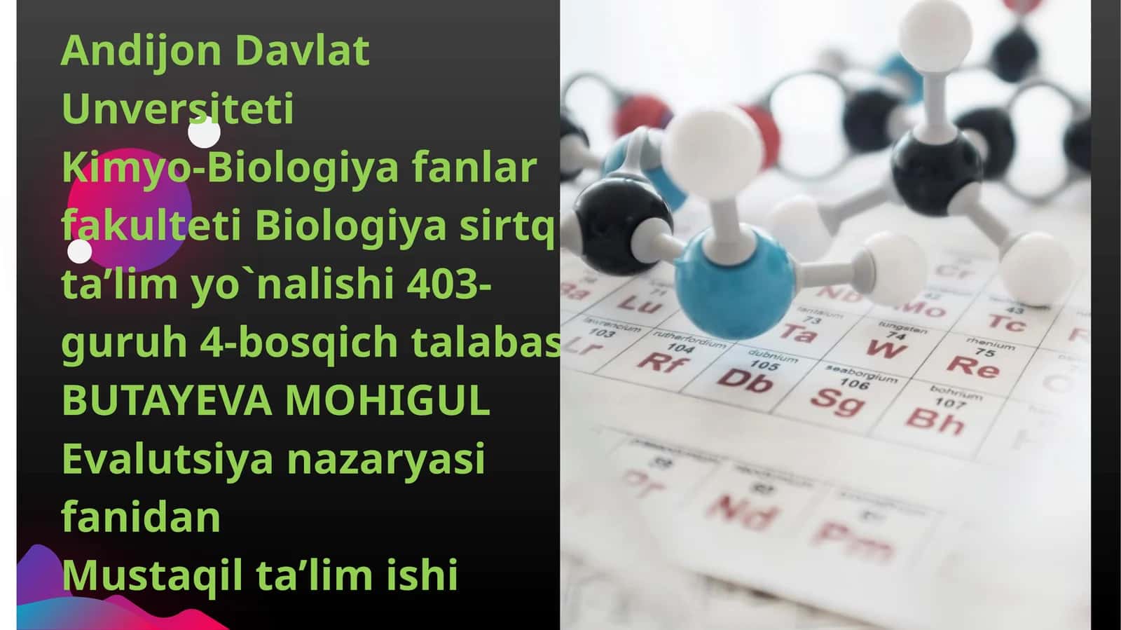 BIOLOGIK PROGRESSIYA VA DEGRESSIYA