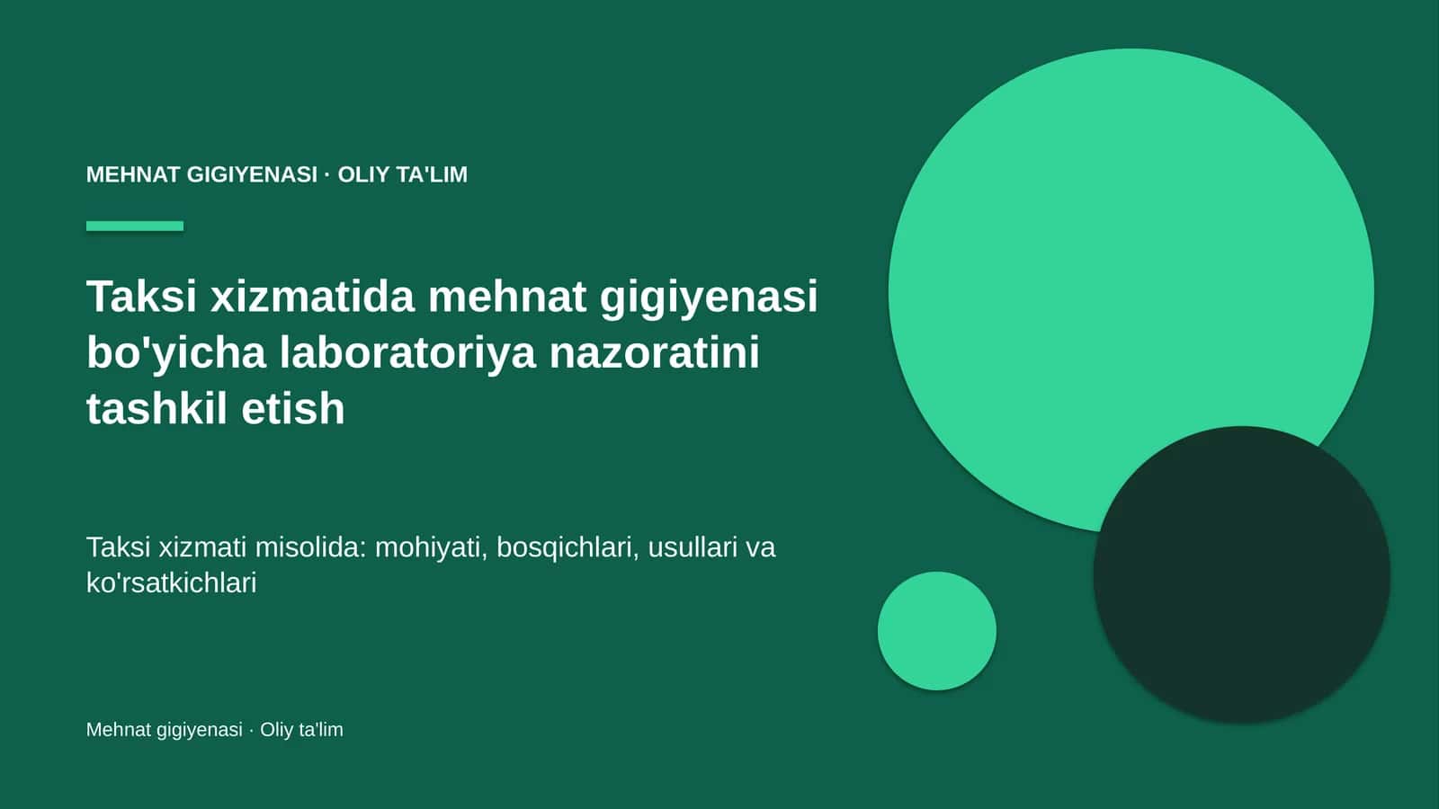 taksi xizmatida mehnat gigiyenasi bo'yicha laboratoriya nazoratini tashkil etish 8450