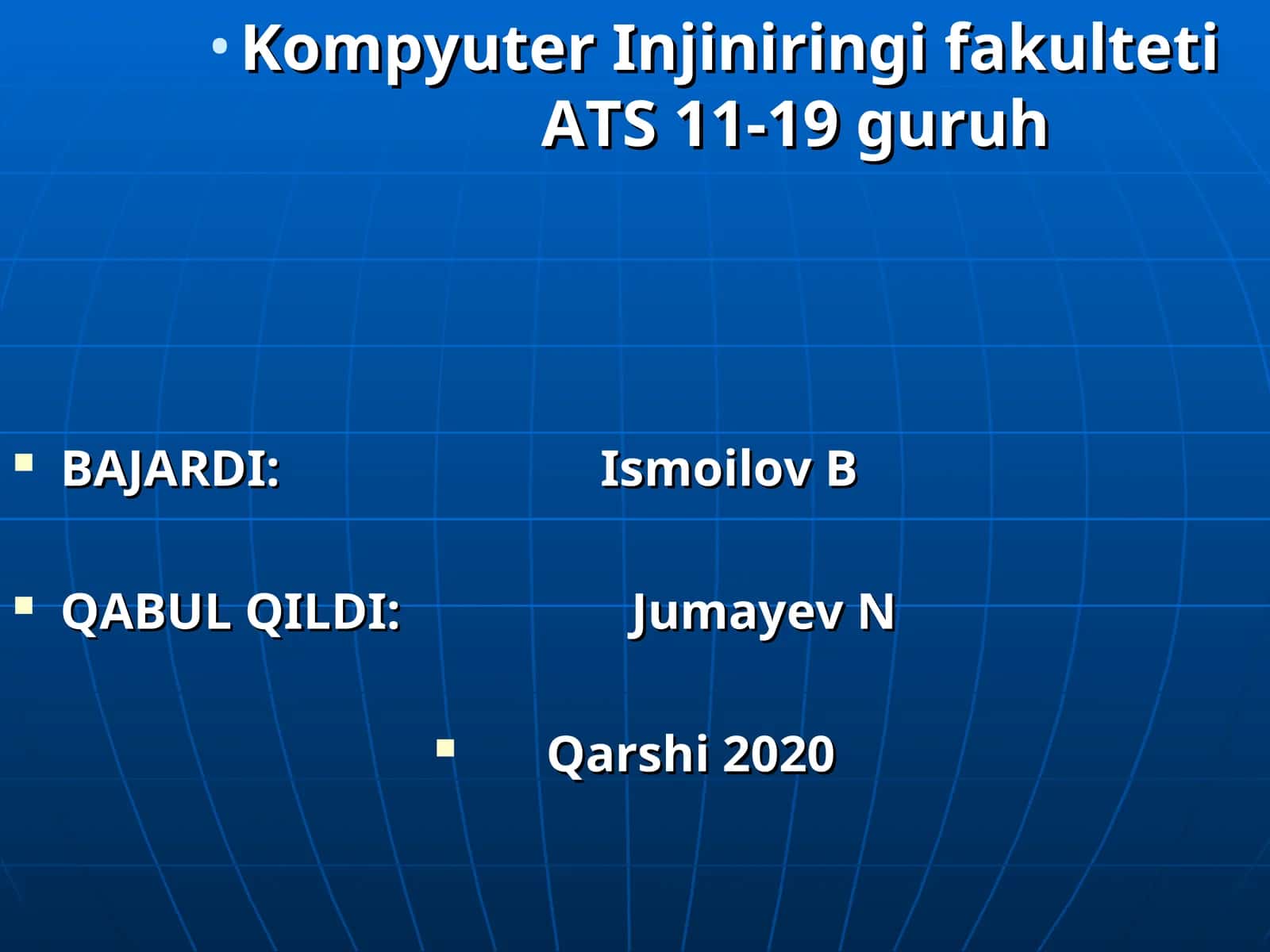 Kompyuter Injiniringi fakulteti ATS 11-19 guruh