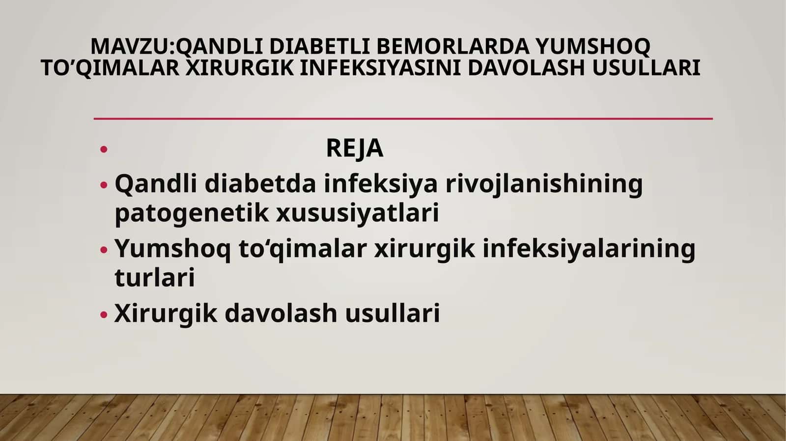 QANDLI DIABETLI BEMORLARDA YUMSHOQ TO’QIMALAR XIRURGIK INFEKSIYASINI DAVOLASH USULLARI