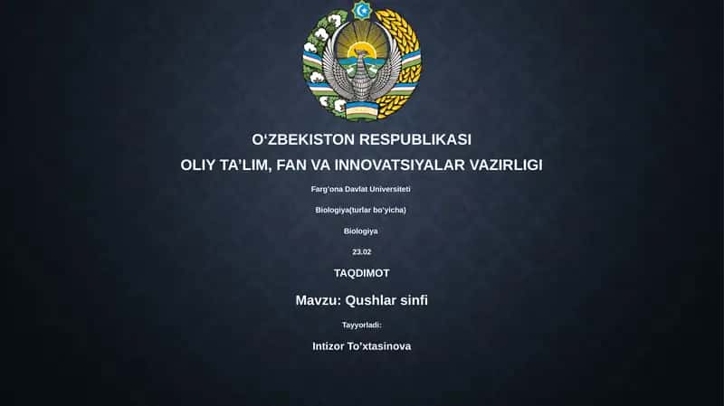 Biologiya (Qushlar sinfi)