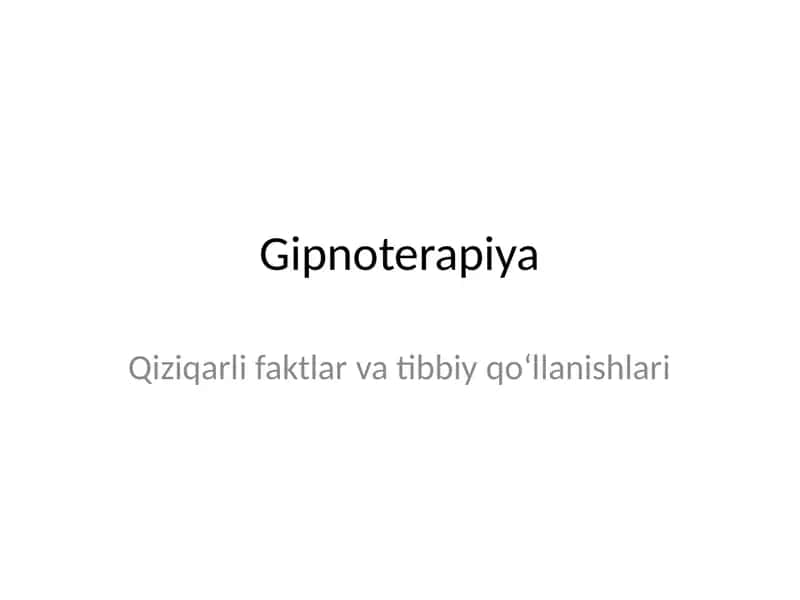 Gipnoterapiya