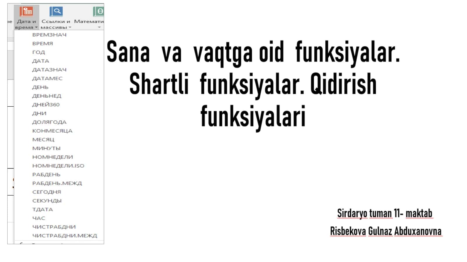 Bugunva va hozirgi vaqtni aniqlash