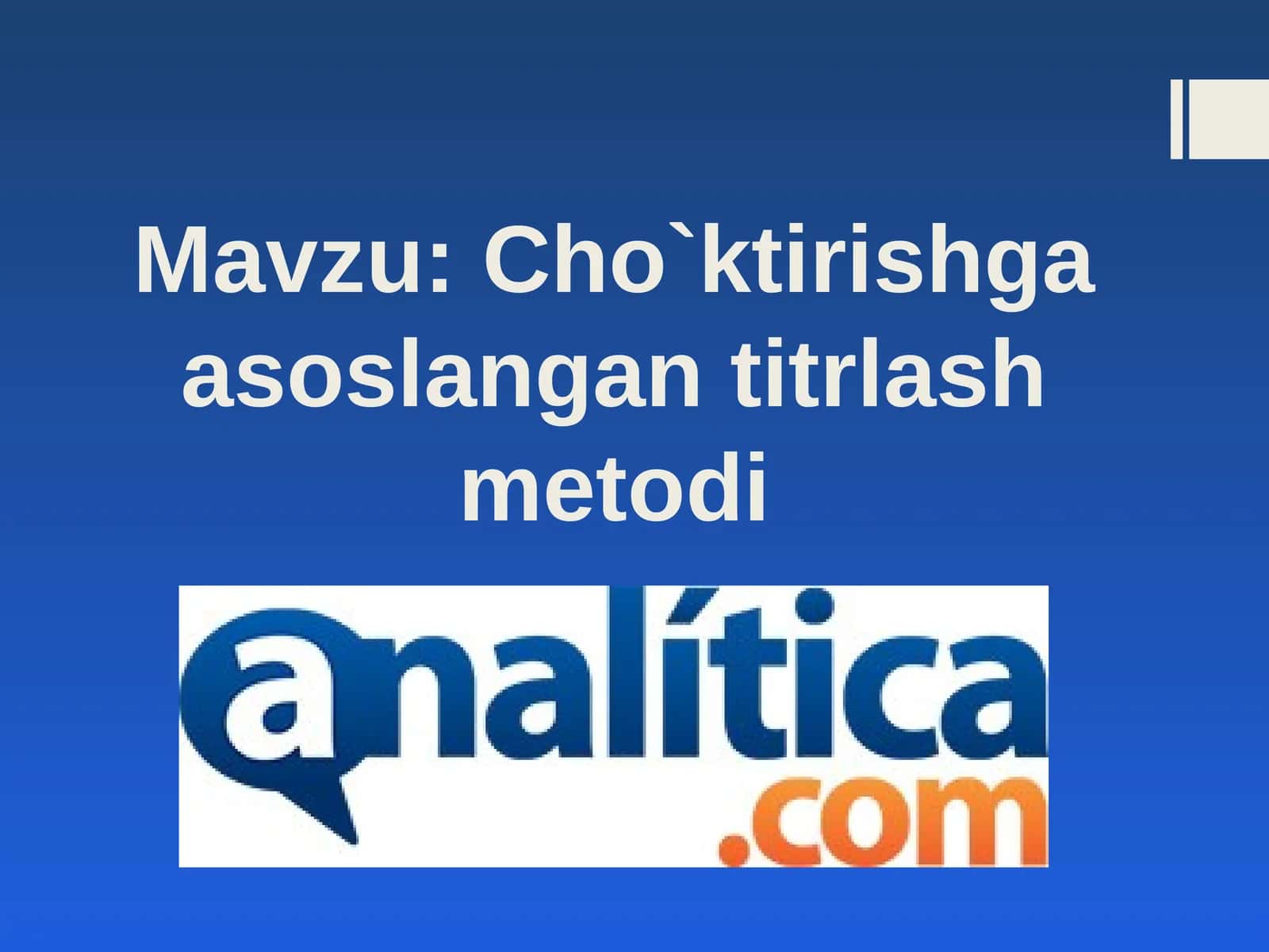 Cho`ktirishgа аsоslаngаn titrlаsh mеtоdi
