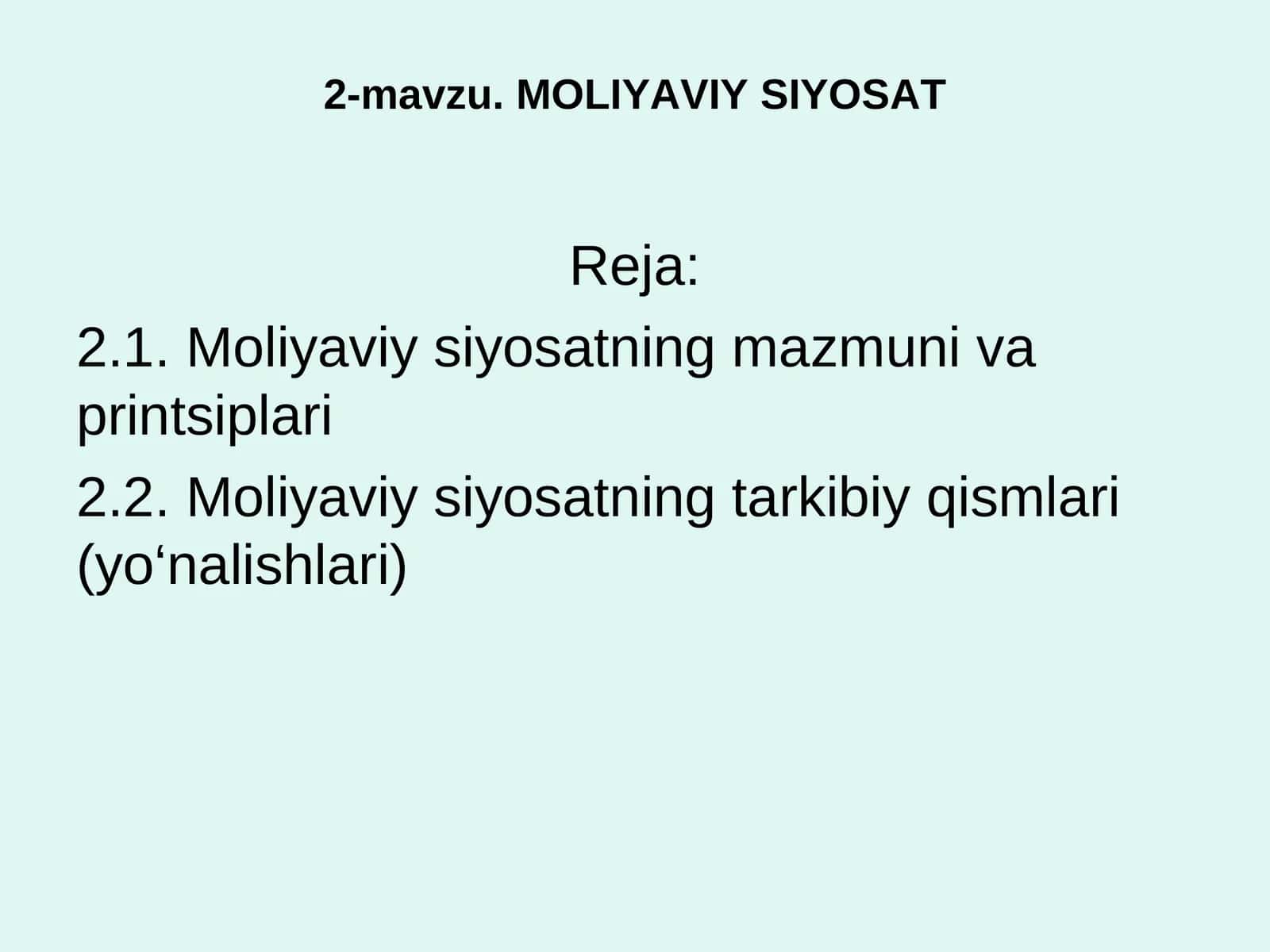 MOLIYAVIY SIYOSAT