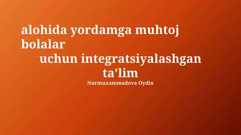 Integratsiyalashgan ta'lim