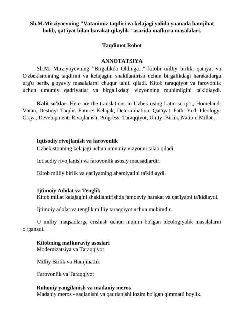 Iqtisodiy rivojlanish va farovonlik