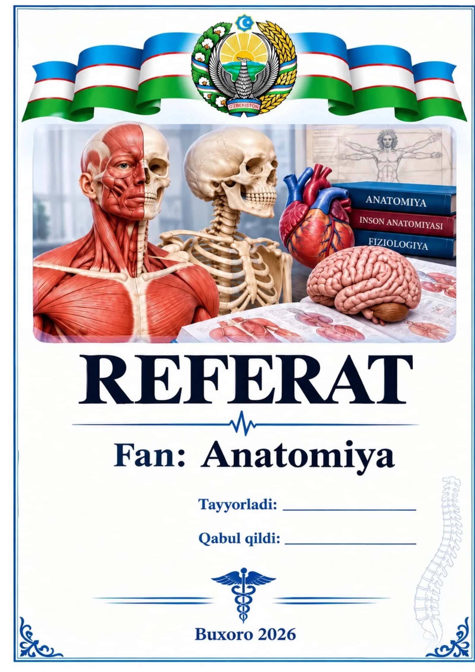 Referat yuzi. Anatomiya fani uchun