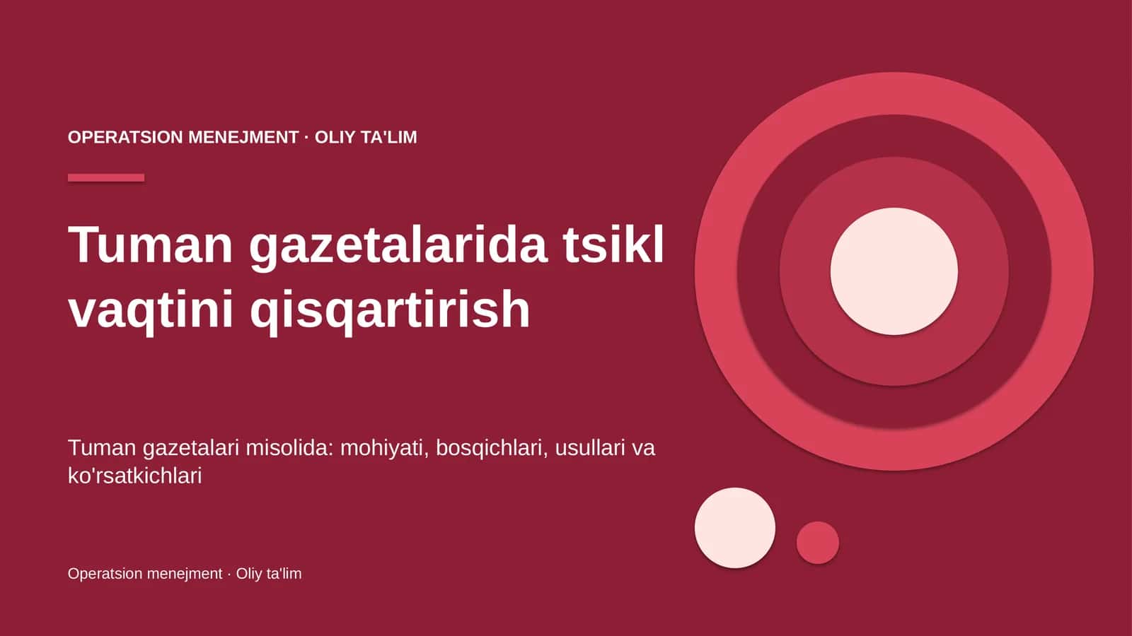 Tuman gazetalarida tsikl vaqtini qisqartirish