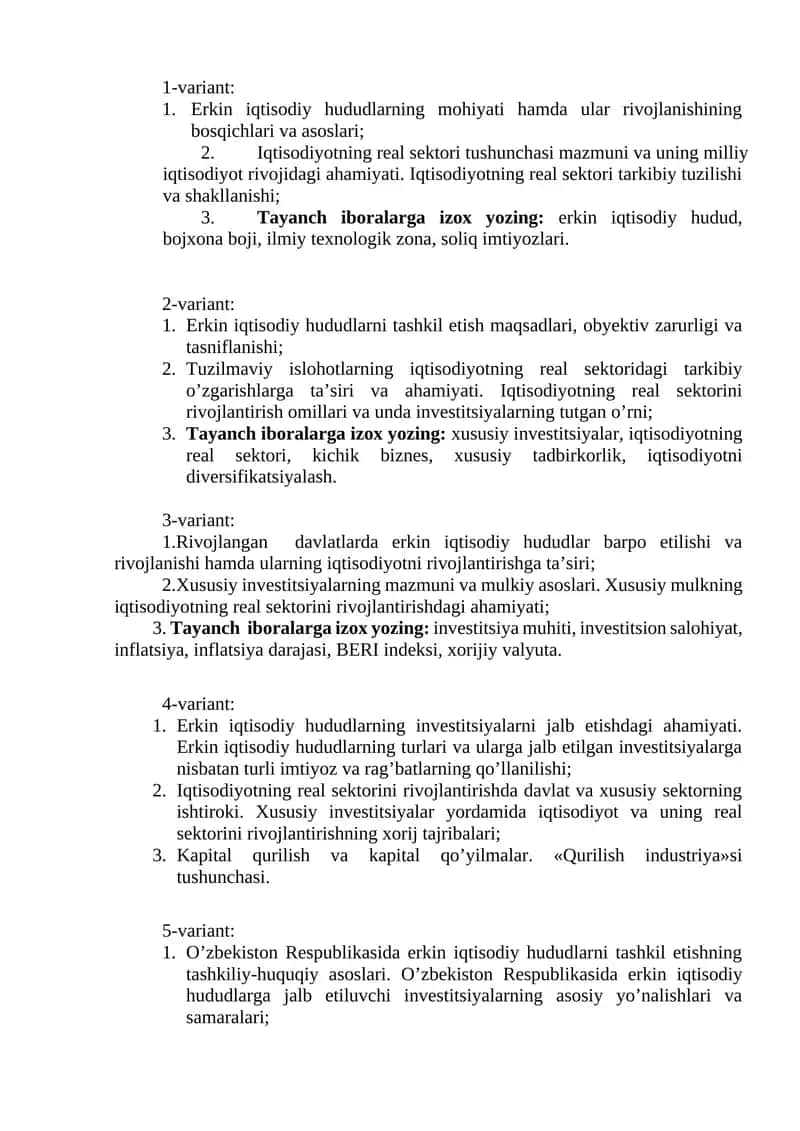 Erkin iqtisodiy hududlar mohiyati va rivojlanishi