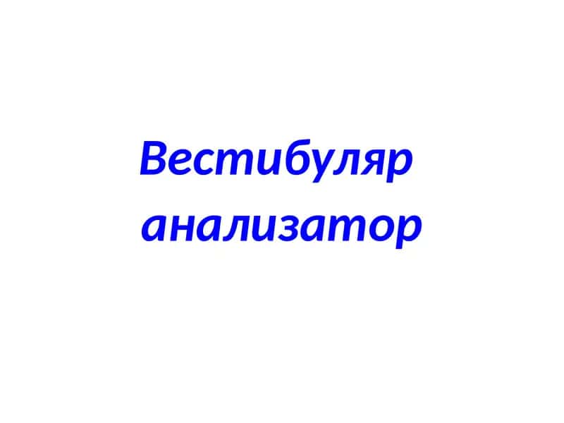 Vestibular analizator